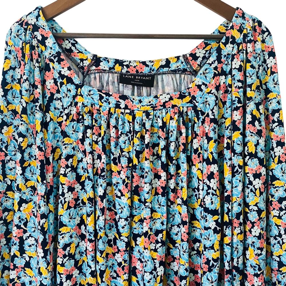 Lane Bryant Top Women's Lane Bryant Size 14/16 Floral Print Flowy Boho Dolman - Picture 5 of 12
